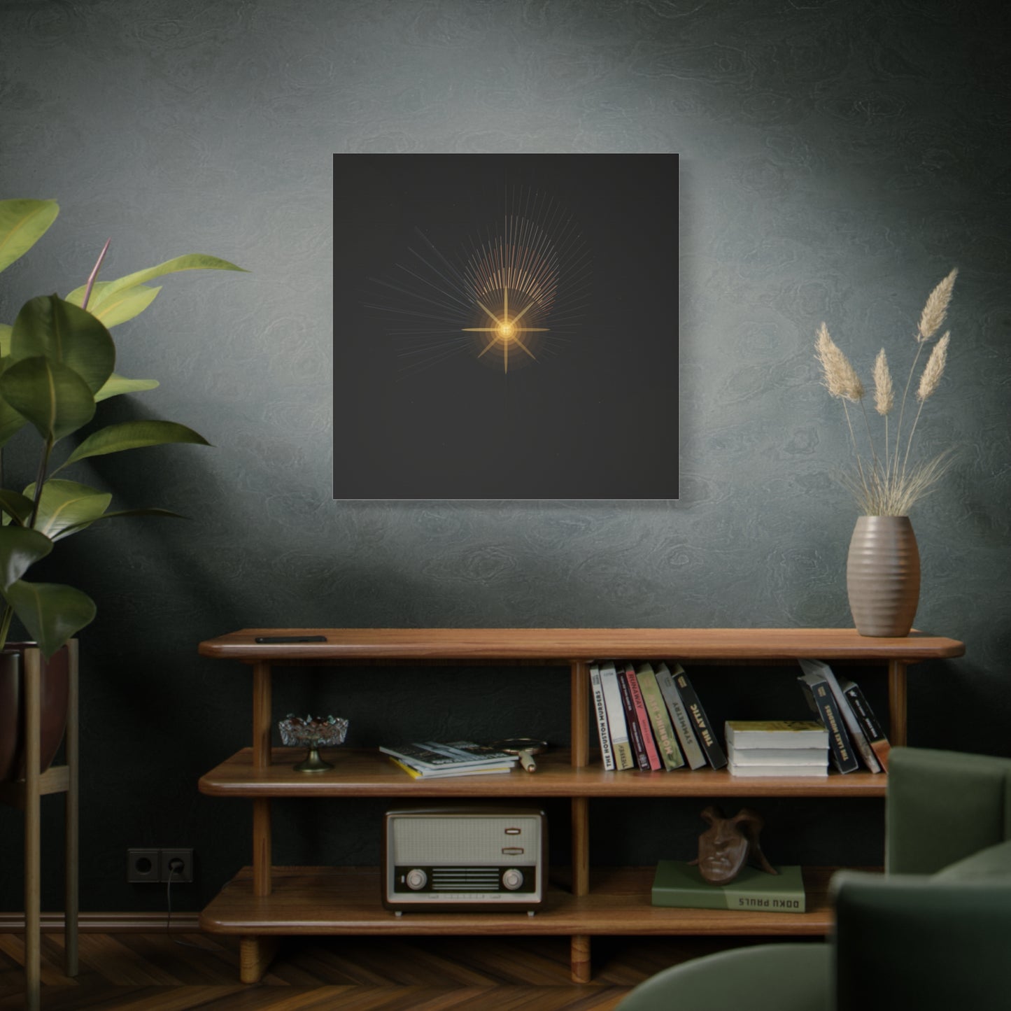 Abstract Golden Starburst Canvas