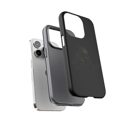Werewolf phone case with dark monster graphic, tough protective cover designed for smartphones by Printify.