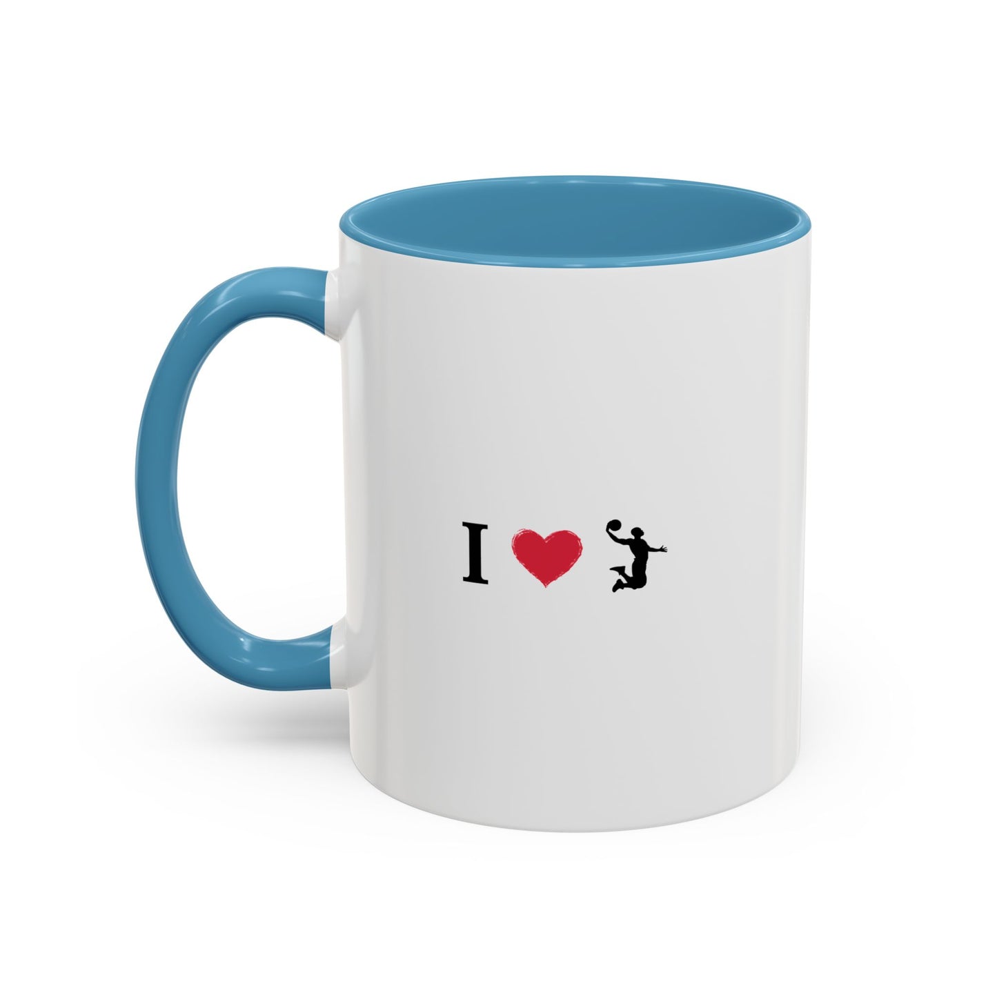 I Love Basketball Coffee Ceramic Mug, Cute Coffee Lover Gift, Personalized Mug for Fun, Black Accent Mug for Birthdays, Holidays, Office - TRV