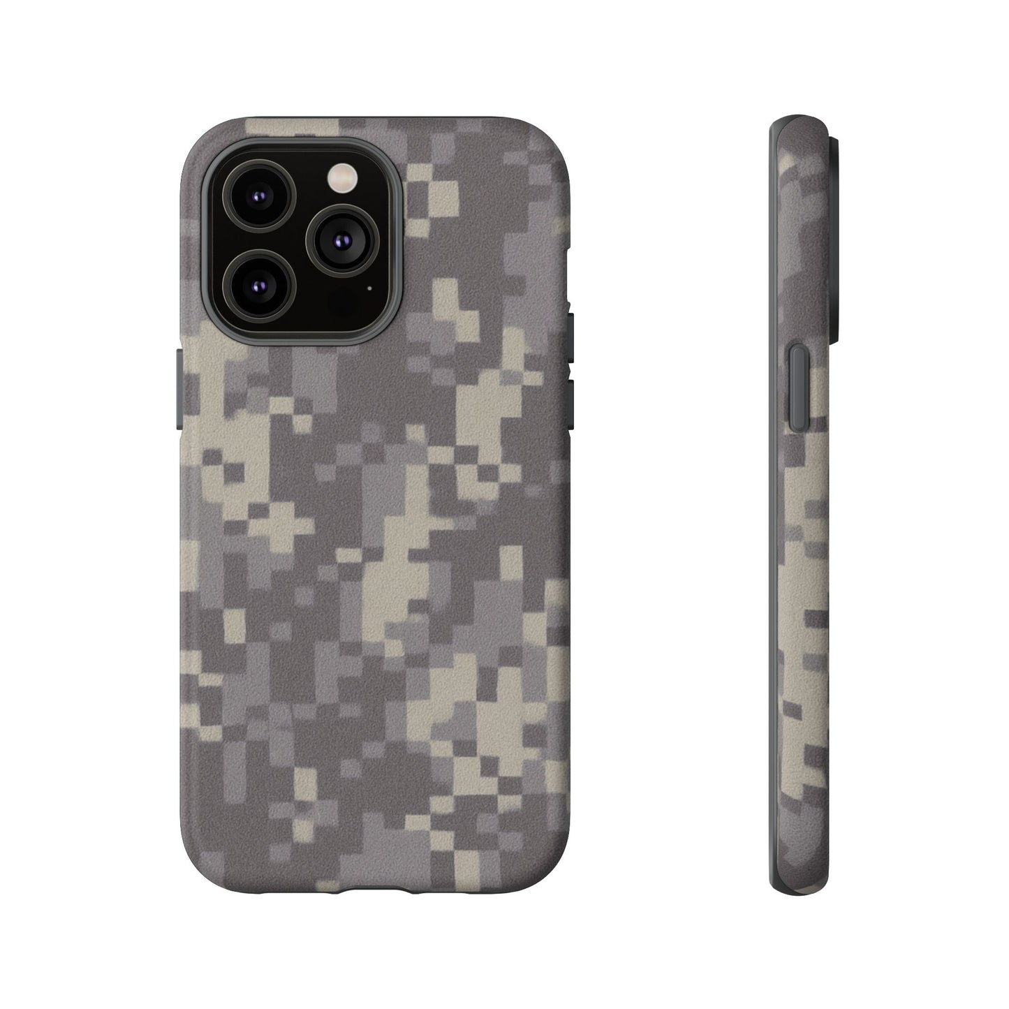 Digital camouflage tough phone case by Printify, rugged protective cover for smartphones with a digital camo pattern.