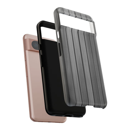 Ribbed metal texture phone case for iPhone, tough protective cover with durable metal-inspired design by Printify