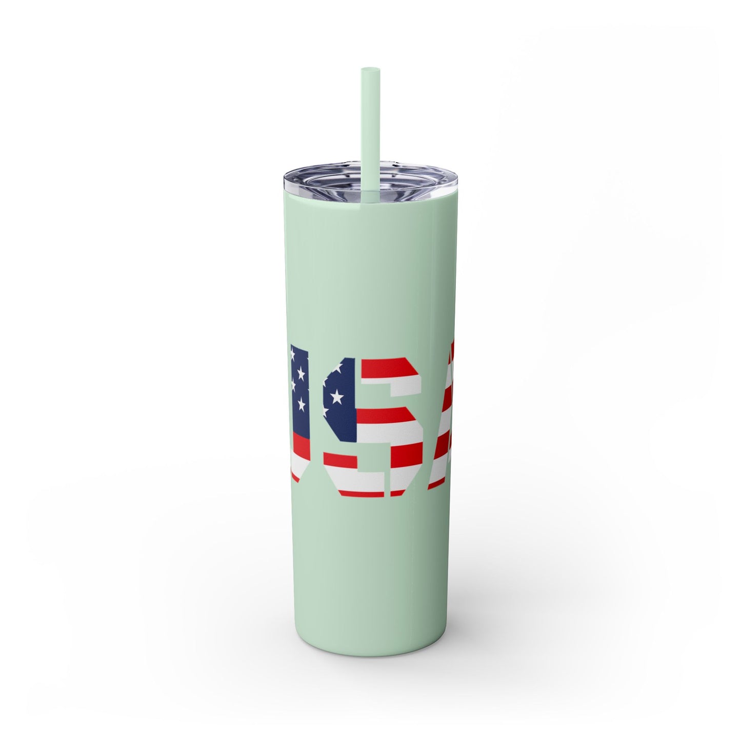 Skinny Tumbler — USA Flag 20oz Straw Tumbler (Patriotic Travel Cup)