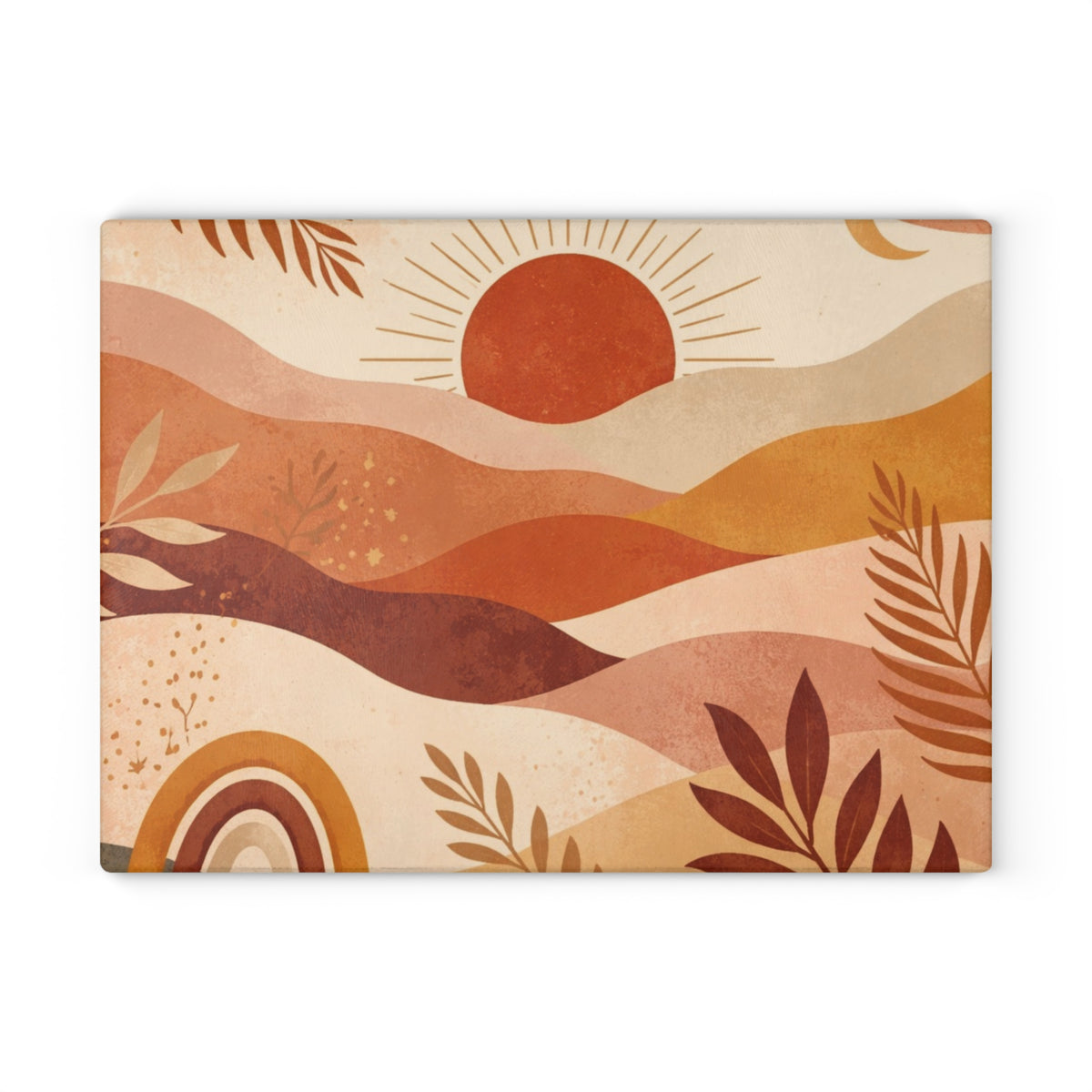 Boho Sunset Desert Waves Glass Cutting Board - view 3