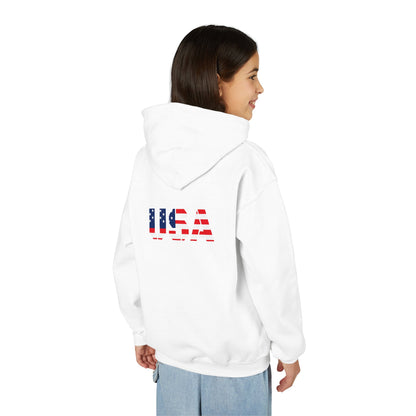 USA Flag Youth Hoodie, Youth Sweatshirt, Cool Hoodie for Kids, American Pride Apparel, Comfortable Boys and Girls Sweatshirt