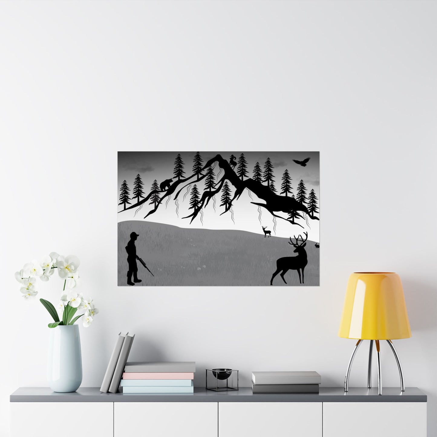 Hunting Wilderness Satin Poster