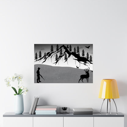Hunting Wilderness Satin Poster