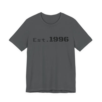 Vintage Est. 1996 T-shirt by Printify featuring a classic design, perfect for birthday gifts or casual wear.