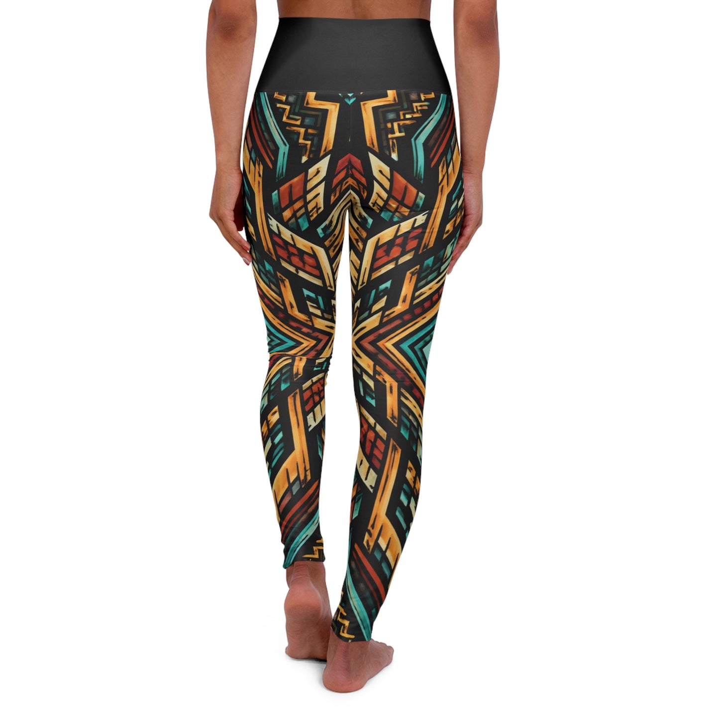 Abstract Geometric Starburst Leggings | High Waisted Yoga Leggings