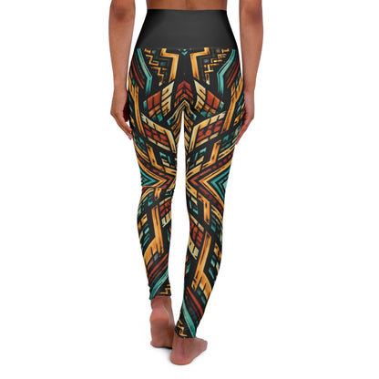 Abstract Geometric Starburst Leggings | High Waisted Yoga Leggings