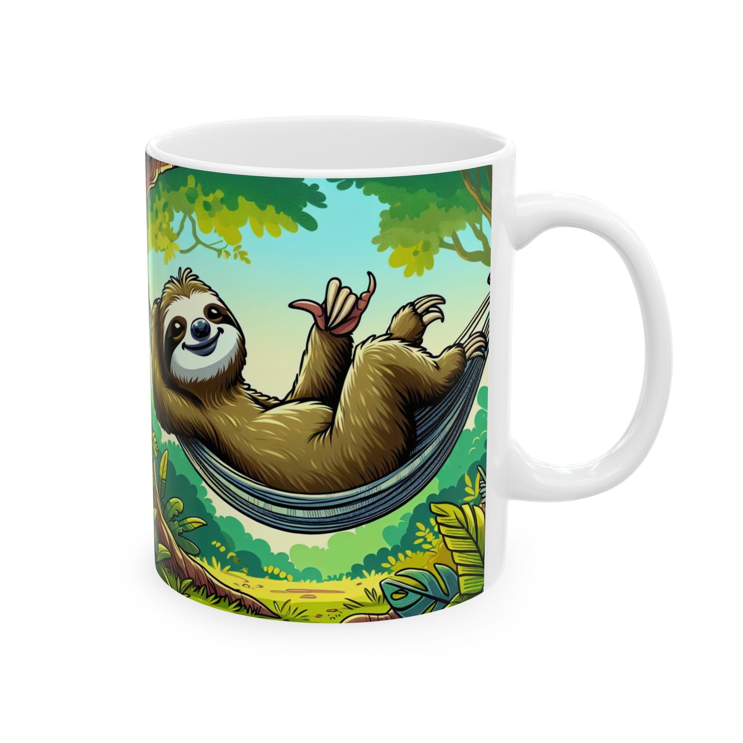 Sloth Lovers Ceramic Mug - Cute Jungle Coffee Cup, Gift for Nature Lovers, Relaxation Mug, Birthday Present, Unique Kitchenware