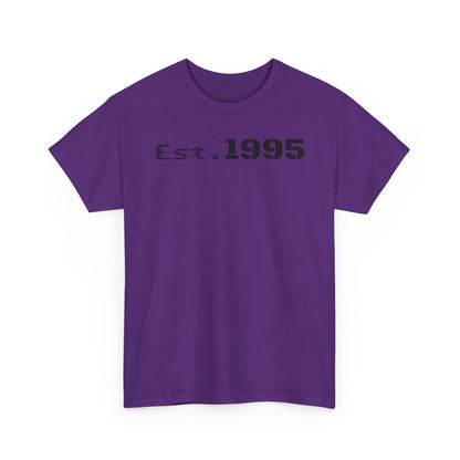 Unisex Heavy Cotton Tee - Est. 1995, Vintage Birthday Gift, Customizable Tee, Retro Unisex Shirt, Casual Everyday Wear