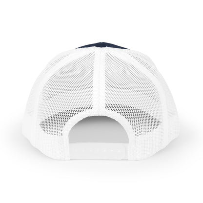 Vintage baseball snapback trucker cap with batter silhouette design, stylish hat by Printify featuring adjustable fit and classic trucker style.