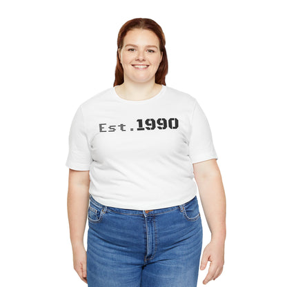 Unisex Est. 1990 Nostalgic Jersey Tee - Perfect Gift, Vintage Style, Retro Fashion, Birthday Celebration, Casual Wear - TRV