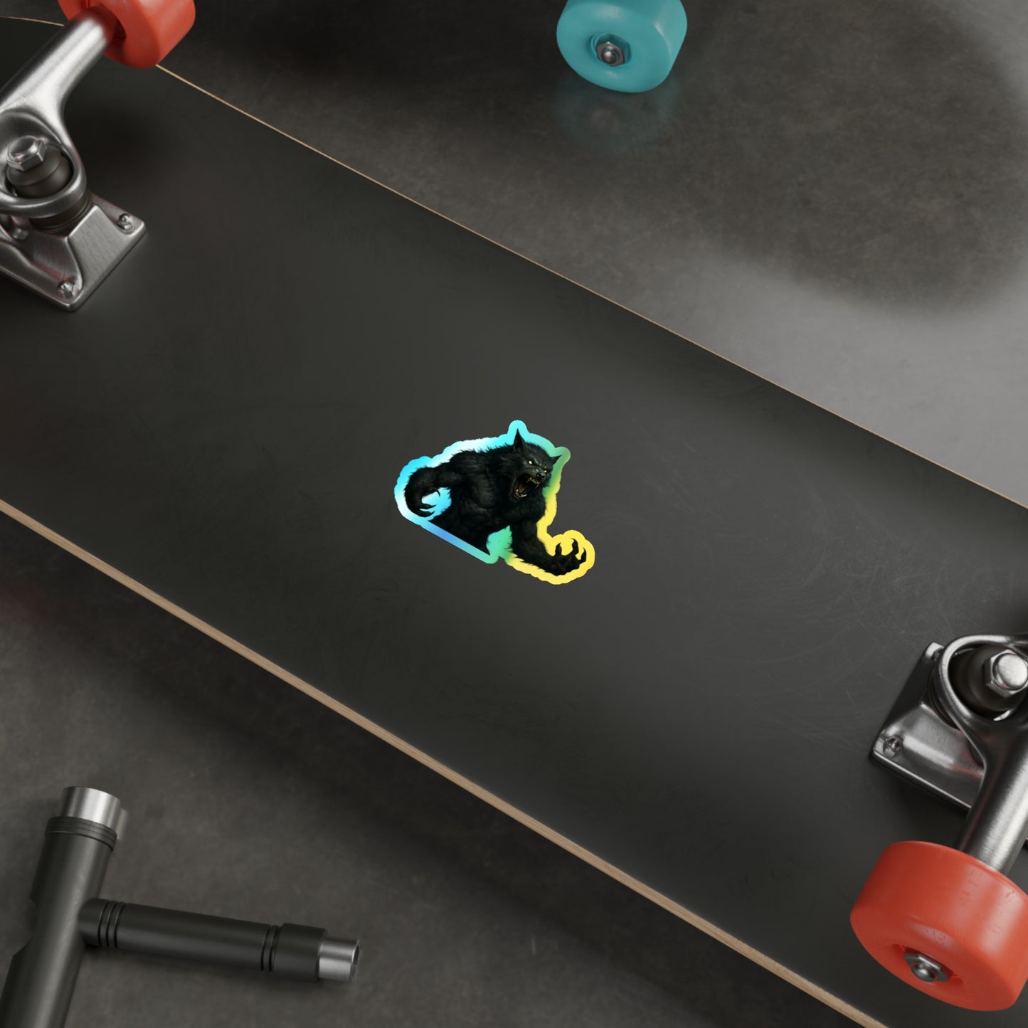 Holographic Werewolf Die-Cut Stickers | Cool Skateboard Decals, Laptop Stickers, Party Favors, Unique Gifts, Halloween Decor