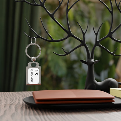 Engraved rectangle photo keyring from Printify, showcasing a personalized accessory with a custom photo design.