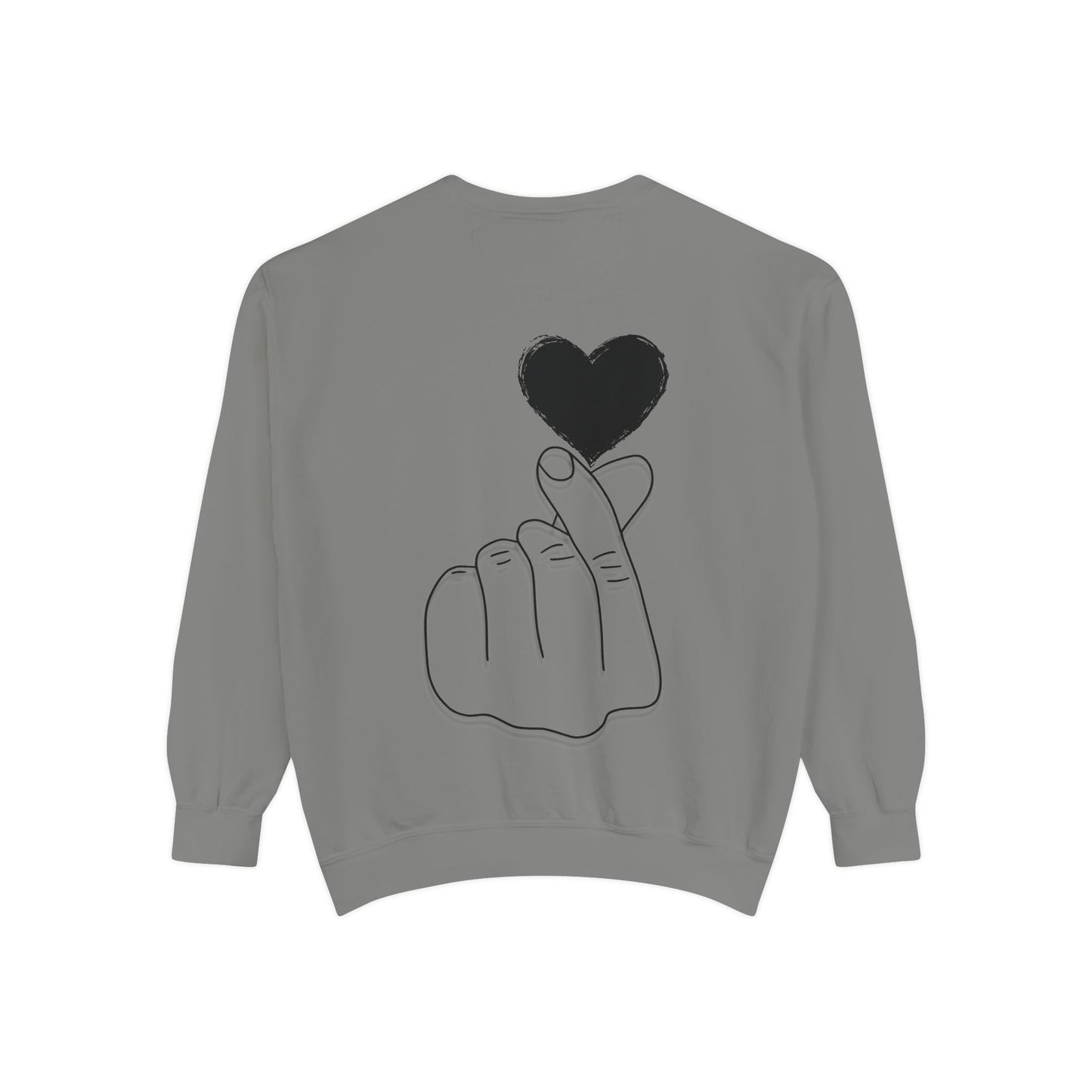 Unisex Garment-Dyed Sweatshirt with Heart Design - Cozy & Stylish