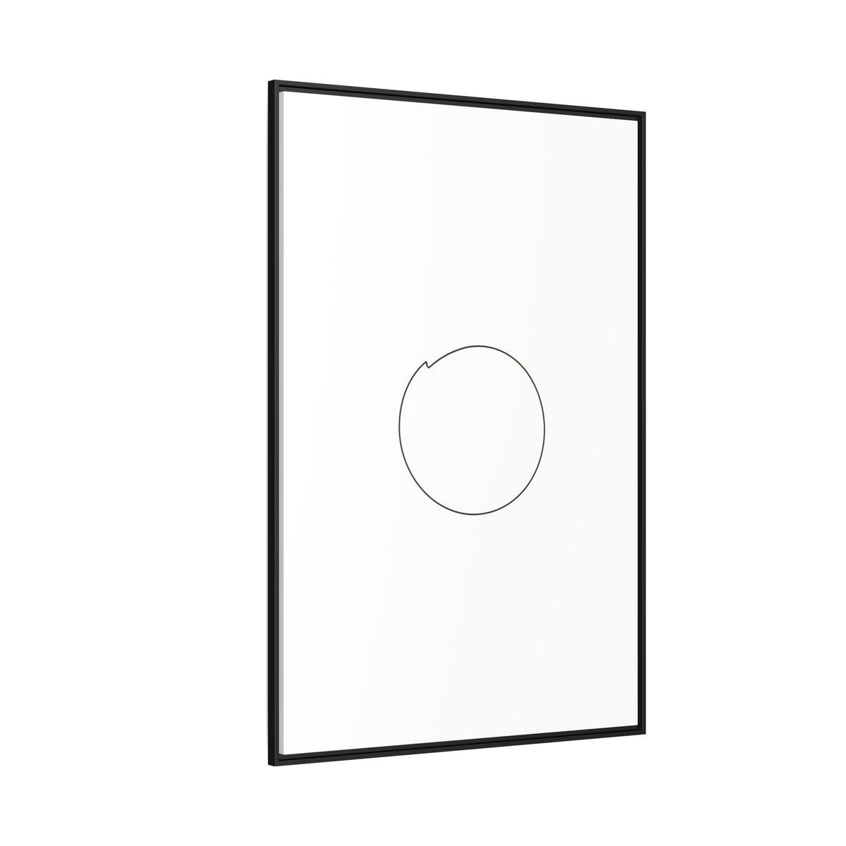 Framed matte canvas wall art featuring a minimal circular line design, by Printify, ideal for modern home decor.