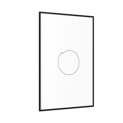 Framed matte canvas wall art featuring a minimal circular line design, by Printify, ideal for modern home decor.