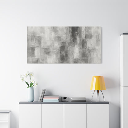 Abstract grey brushstroke canvas wall art by Printify, modern neutral matte stretched canvas for contemporary home decor.