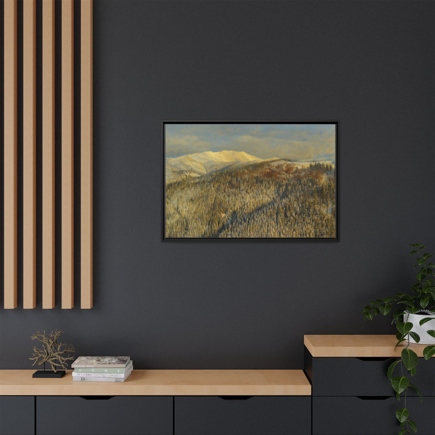 Framed Mountain Canvas Art, Perfect for Home Decor, Nature Wall Art, Gift for Nature Lovers, Cozy Atmosphere - TRV