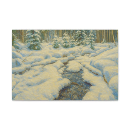 Winter Landscape Canvas Art, Nature Decor, Gallery Wall Art, Cozy Home Accent, Winter Wonderland Painting - TRV