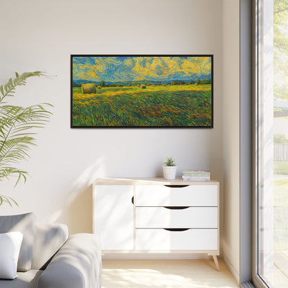 Framed multi-color landscape matte canvas print by Printify, showcasing a vibrant scenic artwork on high-quality material.