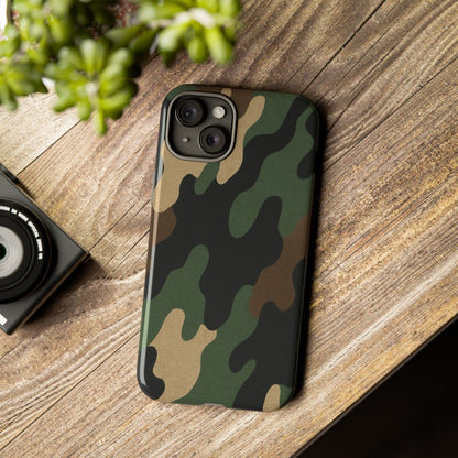 Rugged military green camo Printify tough phone case with protective design for smartphones.