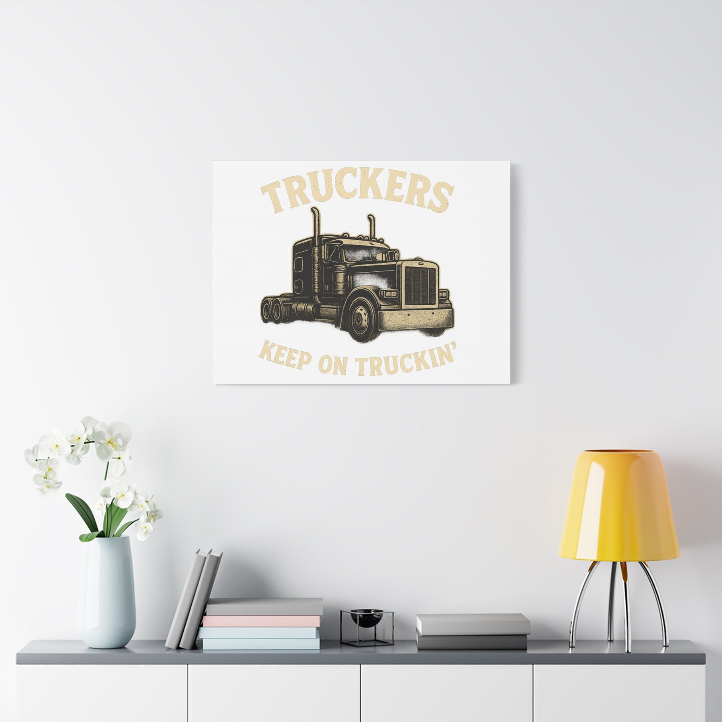 Truckers Canvas Wall Art, Keep on Truckin' Decor, Gift for Drivers, Trucking Artwork, Transportation Gift - TRV