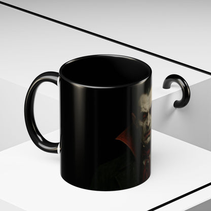 Gothic Dracula Vampire Accent Coffee Mug | Spooky Halloween Gift, Unique Home Decor, Collector's Mug, Coffee Lover's Gift