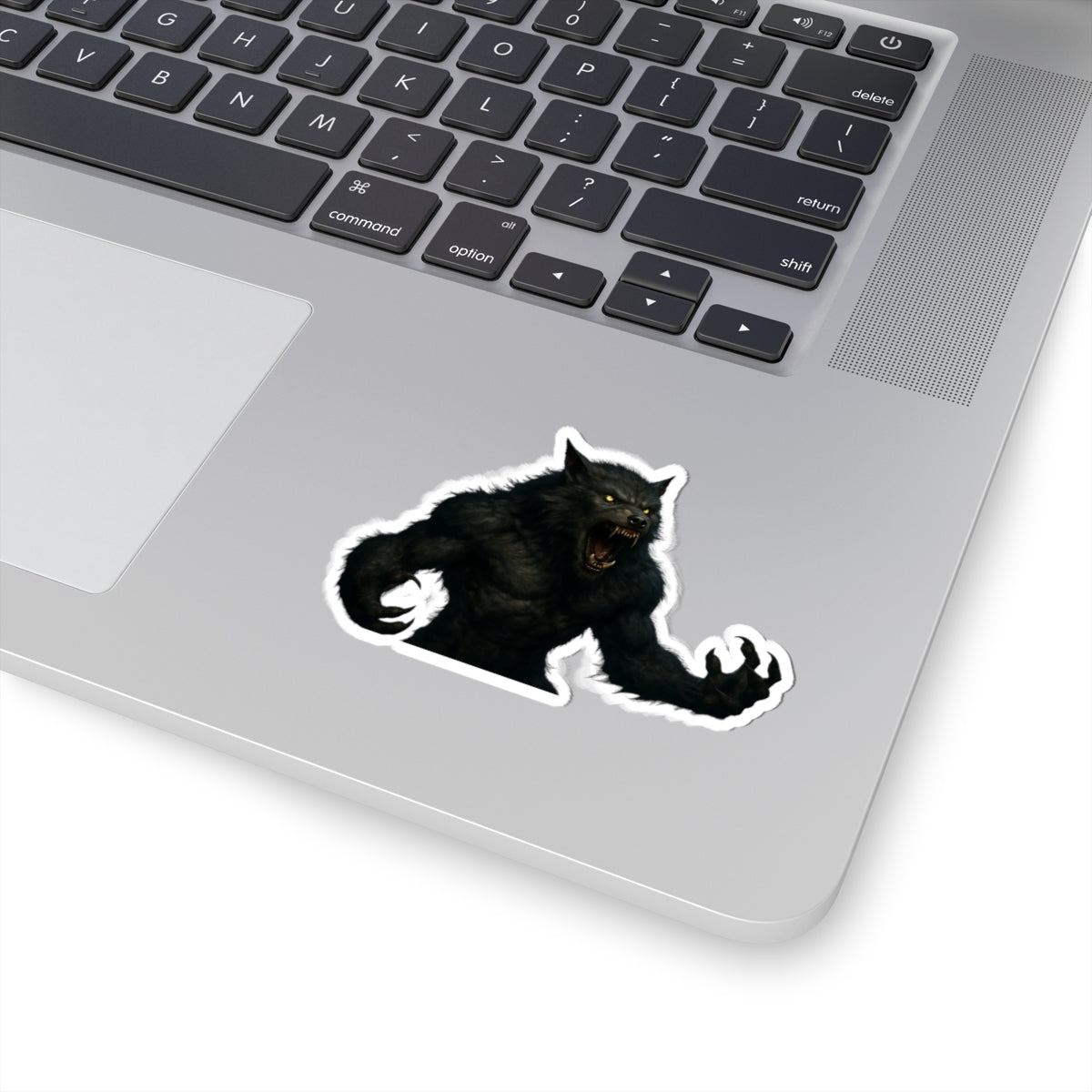Fierce Werewolf Kiss-Cut Sticker on paper featuring a fierce werewolf design, perfect for Halloween or monster-themed gifts.