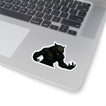 Fierce Werewolf Kiss-Cut Sticker on paper featuring a fierce werewolf design, perfect for Halloween or monster-themed gifts.
