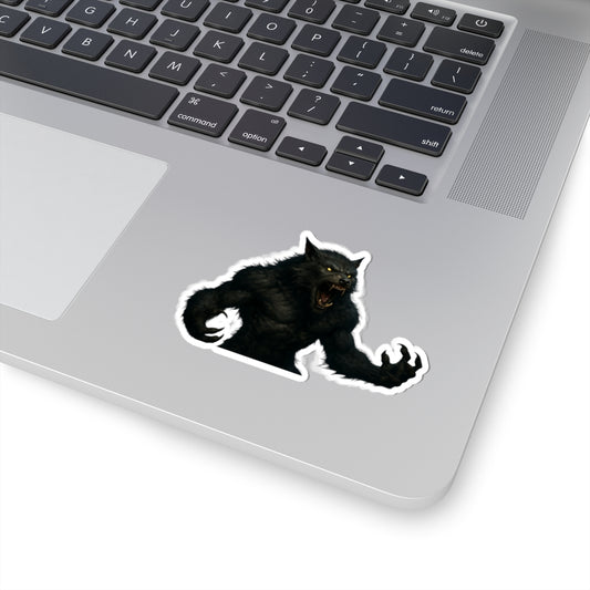 Fierce Werewolf Kiss-Cut Sticker on paper featuring a fierce werewolf design, perfect for Halloween or monster-themed gifts.