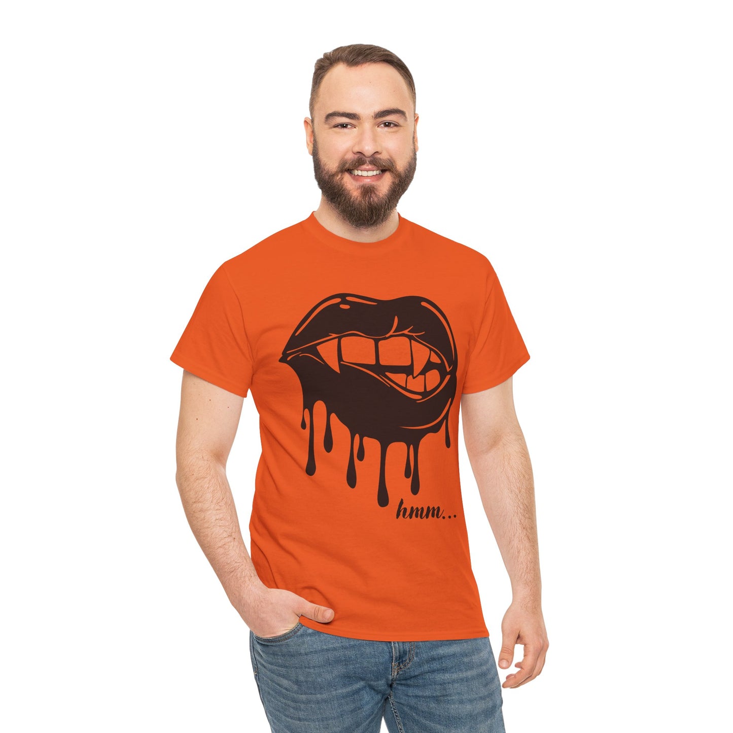 Edgy Graphic Tee - Dripping Lips Design - Unisex Heavy Cotton Tee