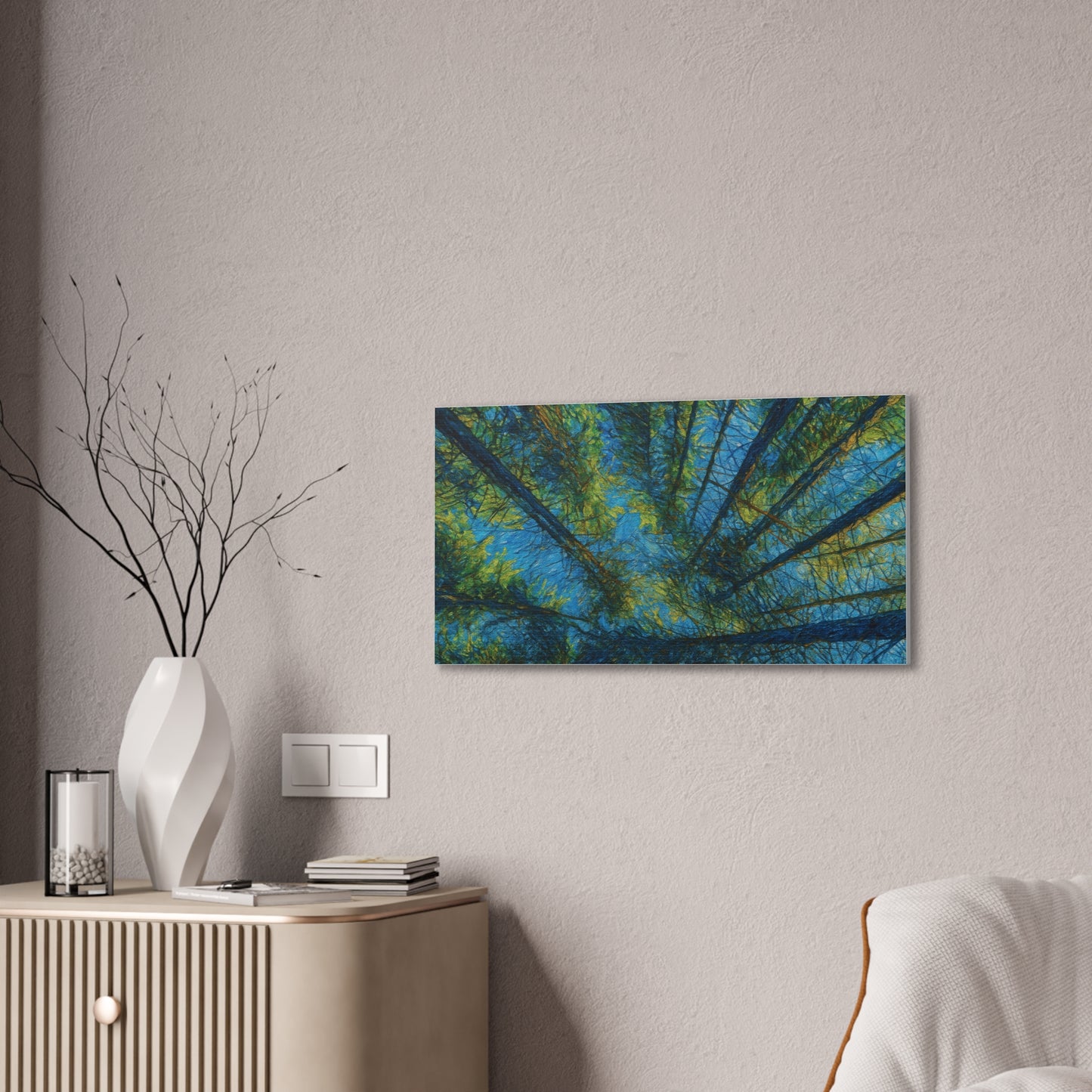 Forest Canopy Canvas Print — Upward View Trees Wall Art (Stretched Canvas 0.75")