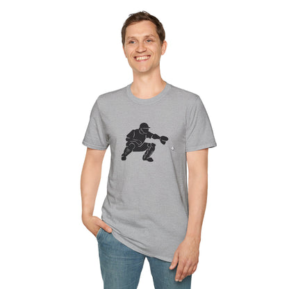 Baseball Catcher Unisex Softstyle T-Shirt, Sports Apparel, Gift for Athletes, Workout Gear, Casual Wear, Special Occasions