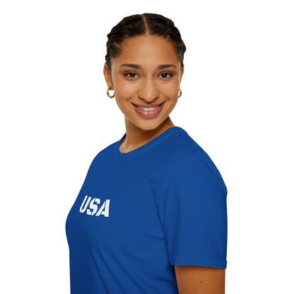 USA Unisex Softstyle T-Shirt, Casual Tee, Patriotic Apparel, Independence Day Gift, Everyday Wear, Comfortable Fashion