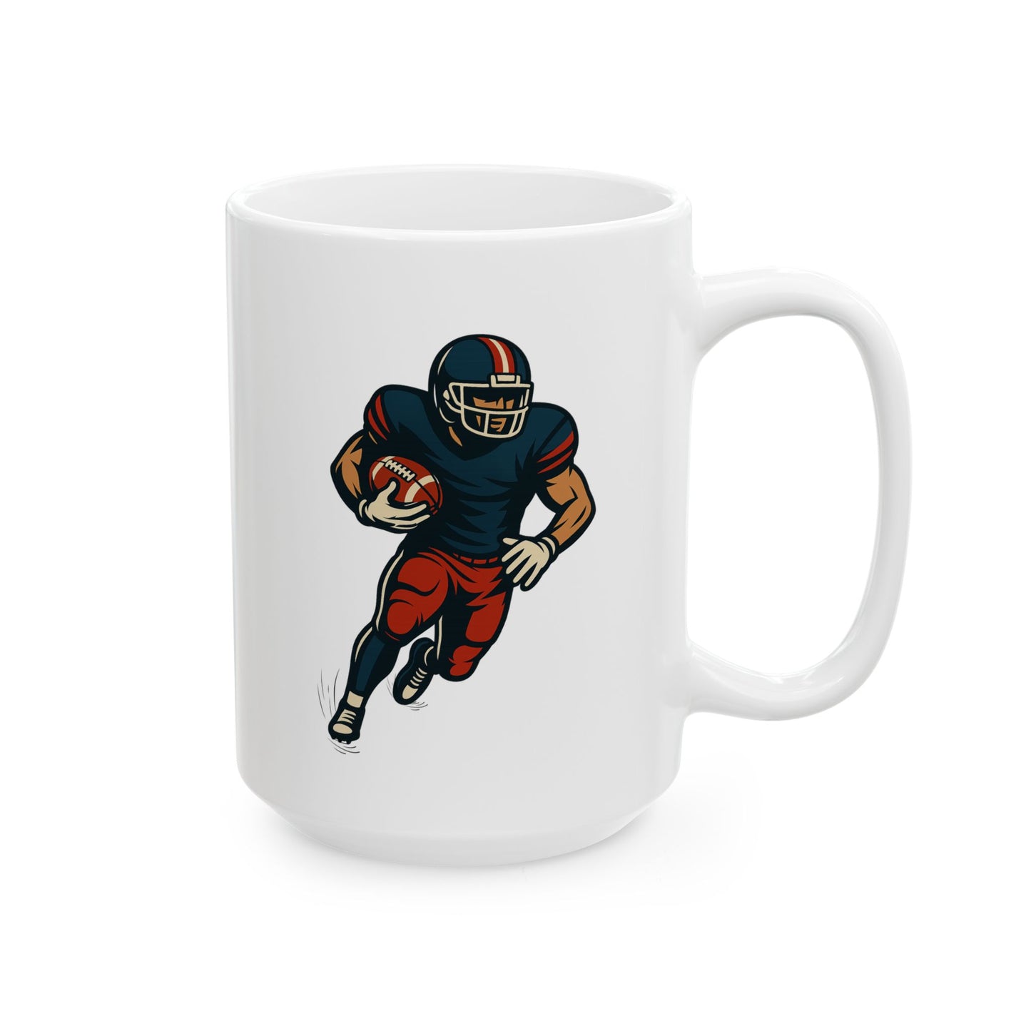 Football Player Ceramic Mug, Sports Fan Gift, Football Lover Coffee Cup, Game Day Drinkware, Quarterback Tea Mug, Touchdown Fan Decor,