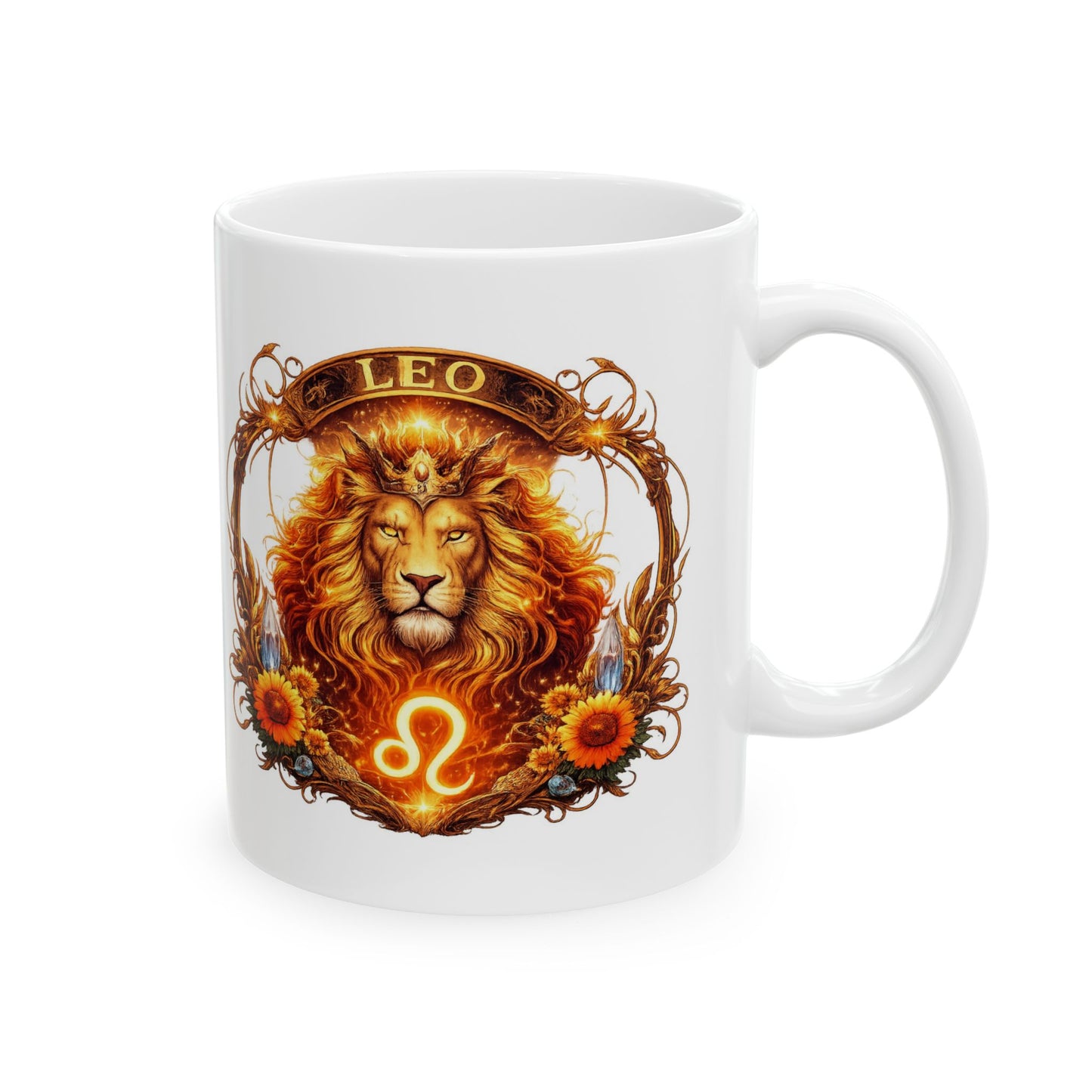 Leo Zodiac Sign Illustration Mug | Ceramic Coffee Cup