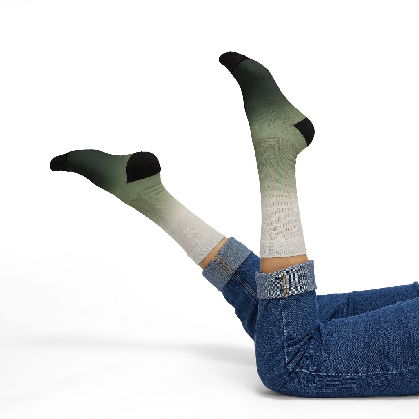 Green Ombre Gradient Socks | Sublimation Socks