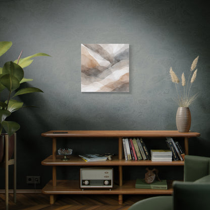Neutral Abstract Watercolor Waves Canvas