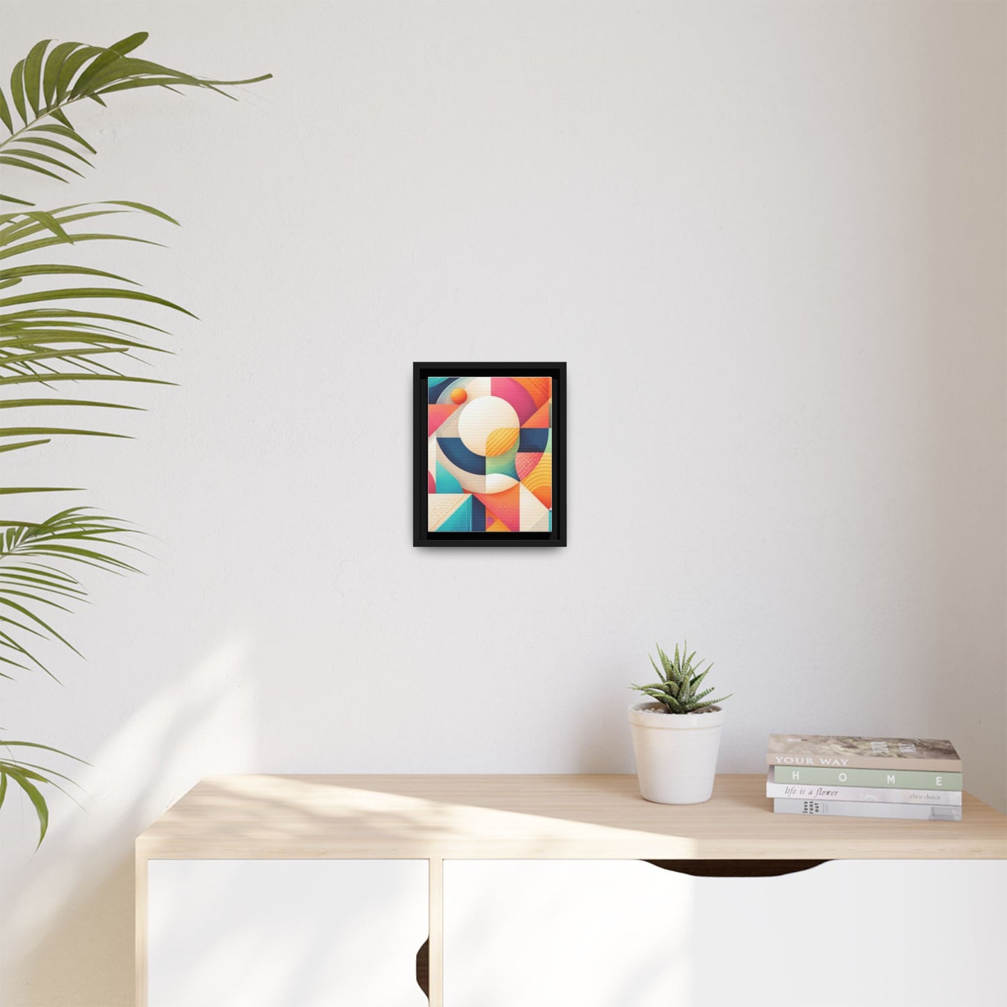 Colorful Geometric Abstract Art Matte Canvas Framed