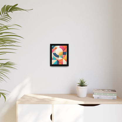 Colorful Geometric Abstract Art Matte Canvas Framed