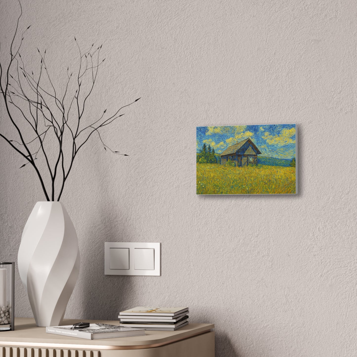 Starry Field Barn Canvas Print