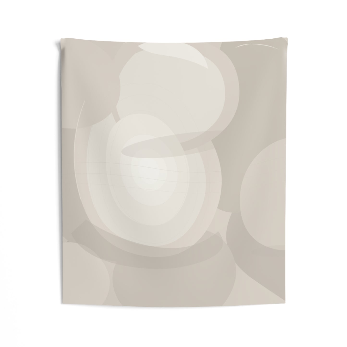 Neutral Abstract Circles Indoor Wall Tapestry | Minimalist Beige Geometric Art