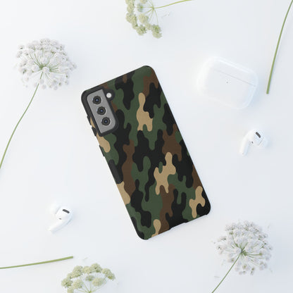 Camouflage tough phone case by Printify, rugged camo protective cover for smartphones with durable design and military-inspired pattern.