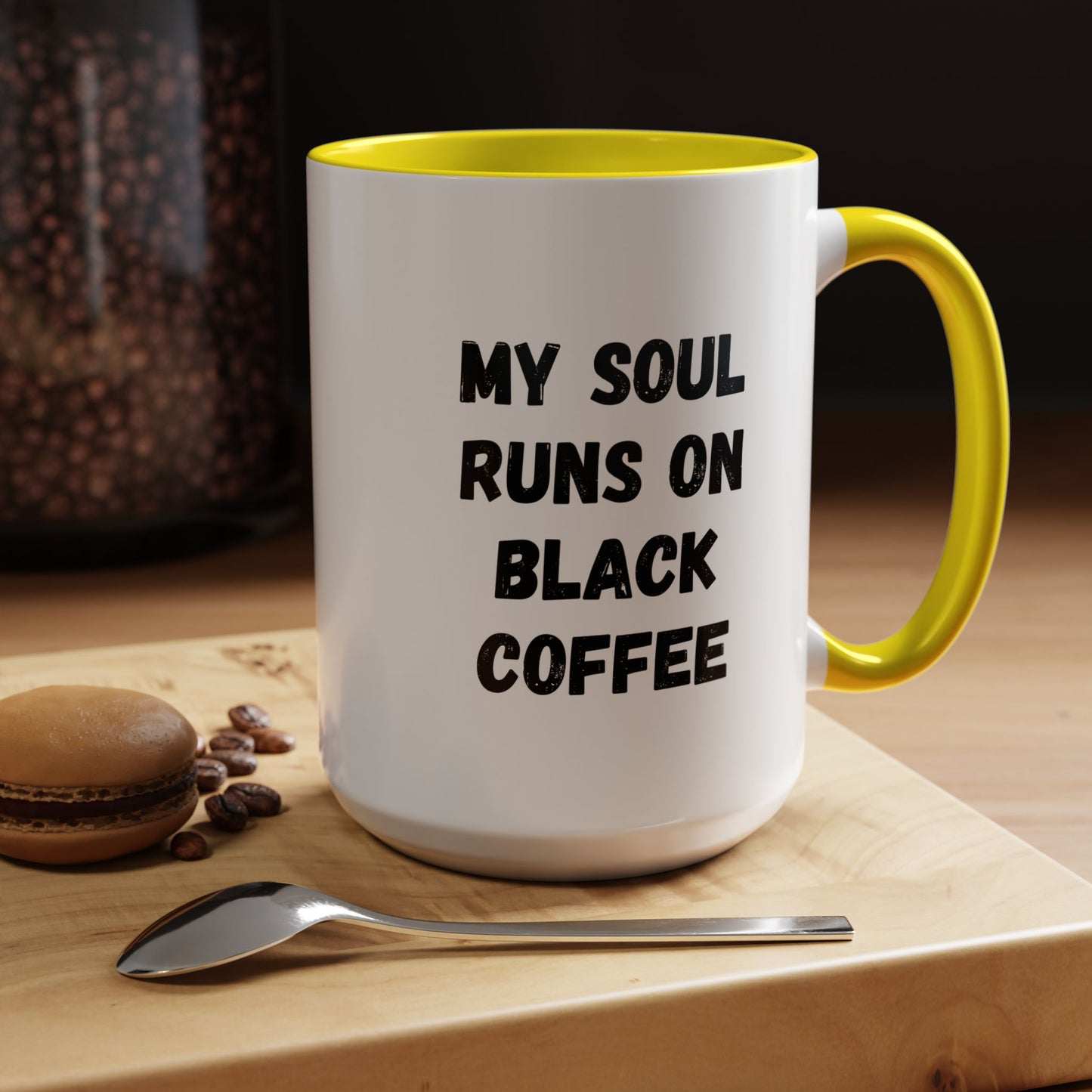 Funny Coffee Mug - My Soul Runs on Black Coffee | Perfect Gift for Coffee Lovers, Office Mugs, Tea, Barista, Halloween
