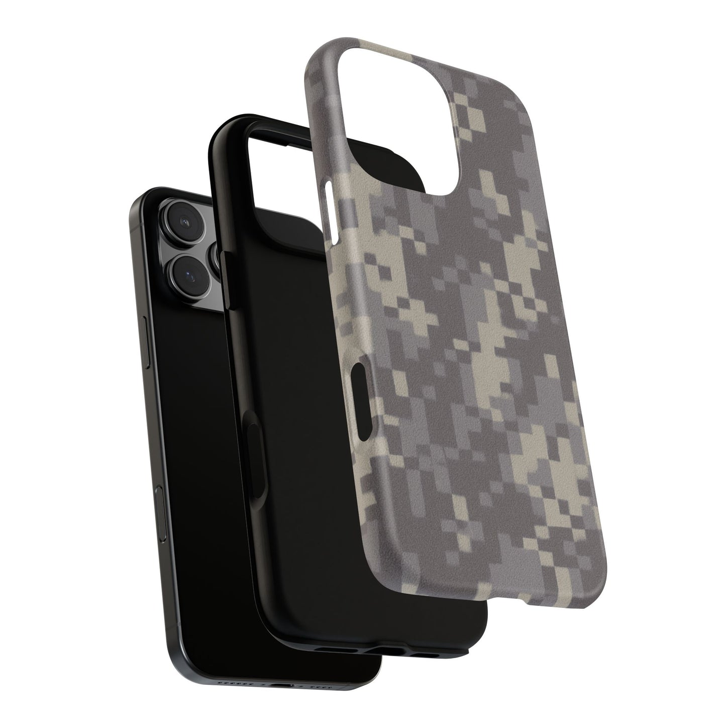 Digital camouflage tough phone case by Printify, rugged protective cover for smartphones with a digital camo design.
