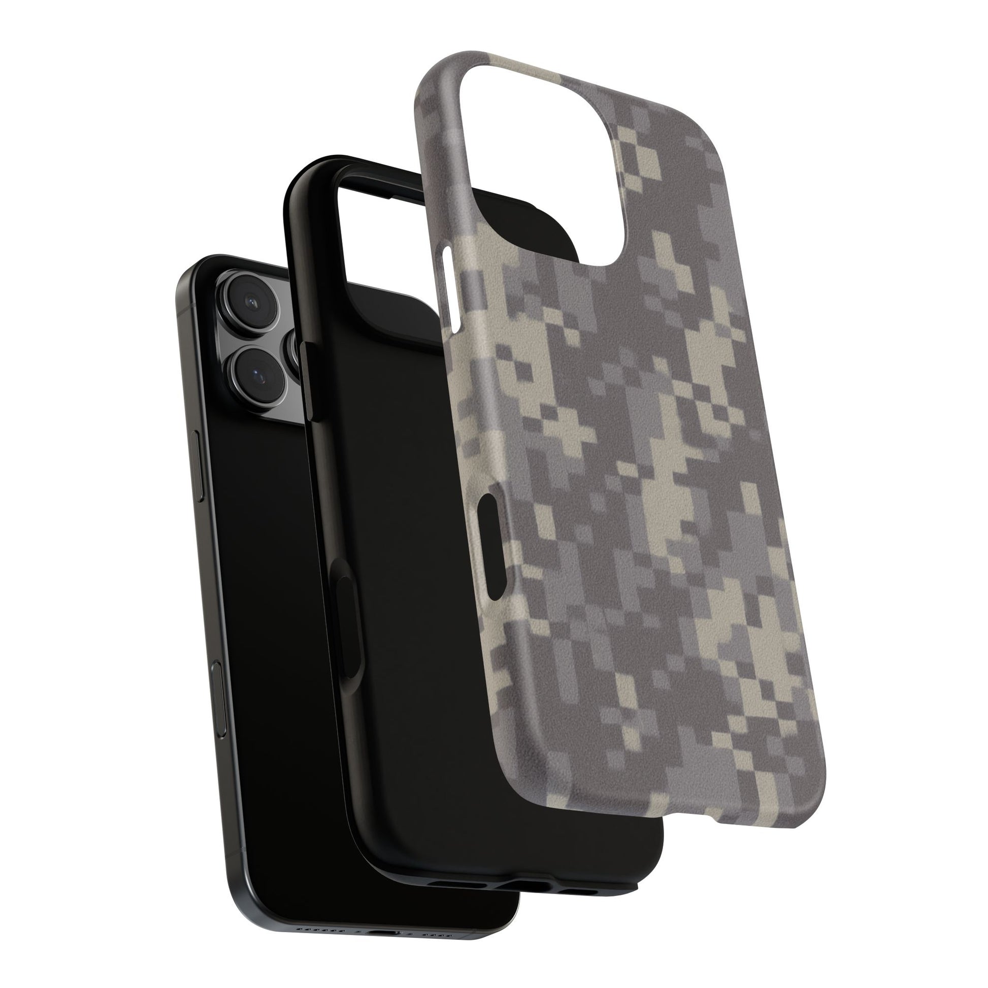 Digital camouflage tough phone case by Printify, rugged protective cover for smartphones with a digital camo design.