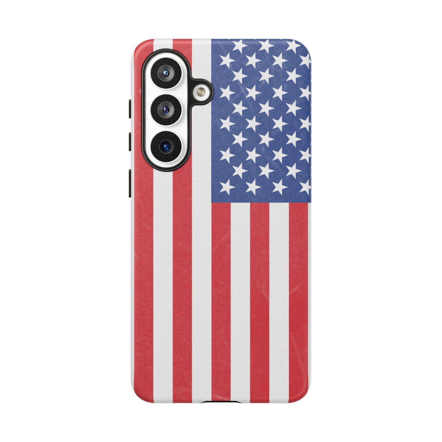 American flag tough phone case for iPhone by Printify, featuring durable, patriotic design with bold stars and stripes.