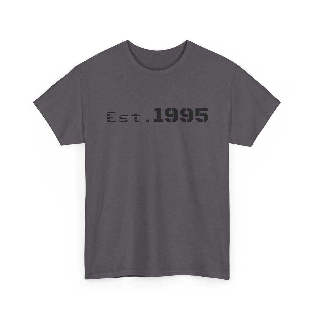 Vintage minimalist Est. 1995 T-shirt by Printify featuring simple birthday design for 1995 born individuals.